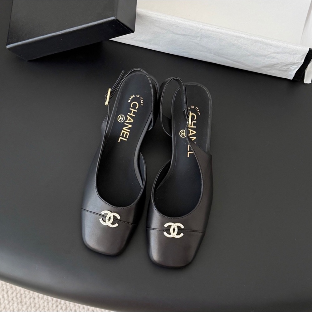 Chanel Brand-New Women's Black Ballet-Style High Heels